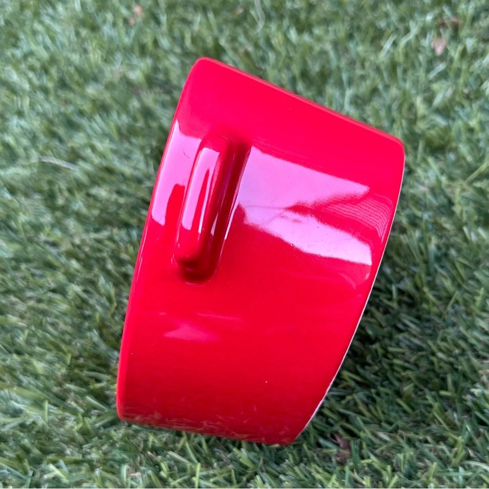 Shiny Red Heart-Shaped Dolomite Dishware Servingware Trinket Holder